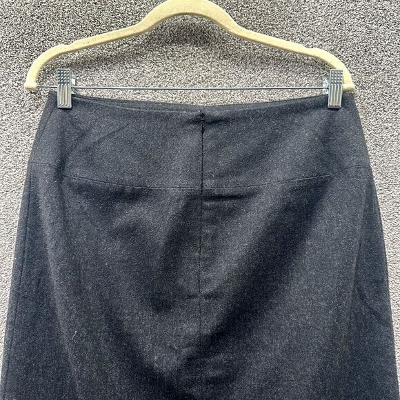 VTG Banana‎ Republic Pencil Skirt 6 Gray Wool Blend Front Slit Back Zip Lined - Picture 5 of 14